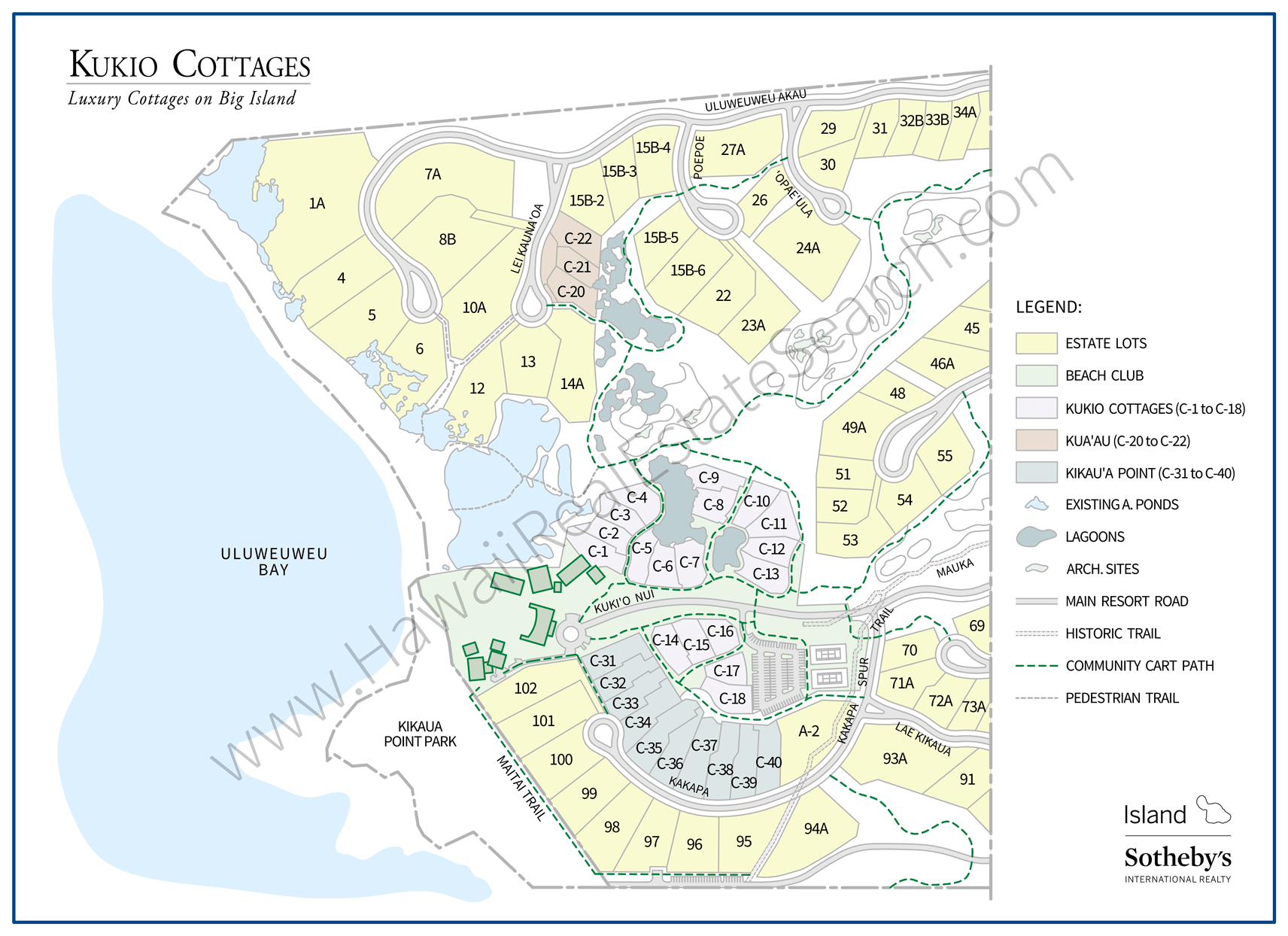 Kukio Cottages Map